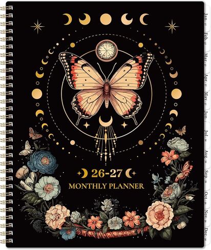 Monthly Planner 2025-2026 - Planner 2025-2026 from JUL. 2025 - DEC. 2026, 9" x 11", 18-Month Monthly Calendar with Tabs and Back Pocket, Twin-Wire Binding - Butterfly in Kuwait