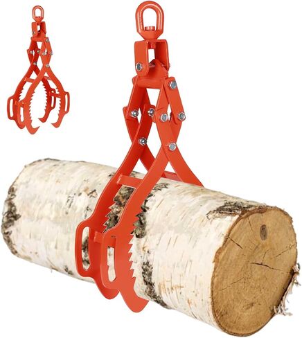 FAHKNS 32 Inch Log Lifting Tongs, Heavy Duty Steel Log Grapple, 4 Serrated Claw Hook Log Tongs, 3306lbs Capacity Swivel Logging Tongs, Timber Claw Hook for Tractor Trucks Forklifts ATVs in Saudi Arabia