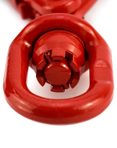 QWORK Grade 80 Drop Forged Steel Swivel Self-Locking Hook, 7100Lb Hoisting Hook, Large Swivel Eyes 3/8" Trade, Painted Finish in Saudi Arabia