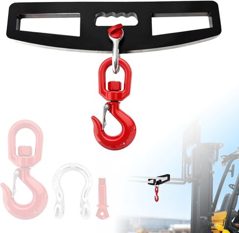 Heavy Duty Forklift Lifting Hook - 6600LB (3 Ton) Capacity, Dual Fork Mount 360° Swivel Fork Hook, Forklift Accessories Fork Lift Attachment for Forklifts in Kuwait