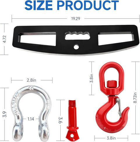 Heavy Duty Forklift Lifting Hook - 6600LB (3 Ton) Capacity, Dual Fork Mount 360° Swivel Fork Hook, Forklift Accessories Fork Lift Attachment for Forklifts in Kuwait