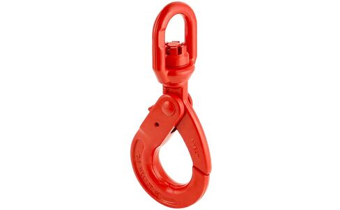 QWORK Grade 80 Drop Forged Steel Swivel Self-Locking Hook, 11000 lbs Hoisting Hook, Large Swivel Eyes 1/2" Trade, Painted Finish in Saudi Arabia
