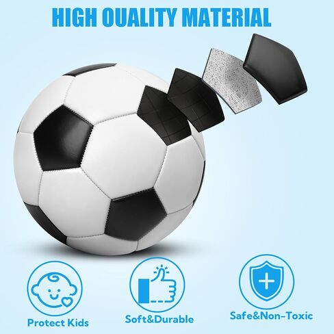12 Pack Classic Black and White Soccer Balls - with Football Pump and Mesh Bag Classic Football Backpack. Can Be Used As Shoe Box Gift Filler and Charity Donation. Suitable for Children, Teenagers in Saudi Arabia