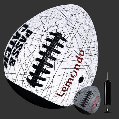 PassCatch Training Youth Football Size 7 Ages 5-14, Enhance Solo Passing Catching Skills(with Pump) Reflective Glowing Grey in Kuwait