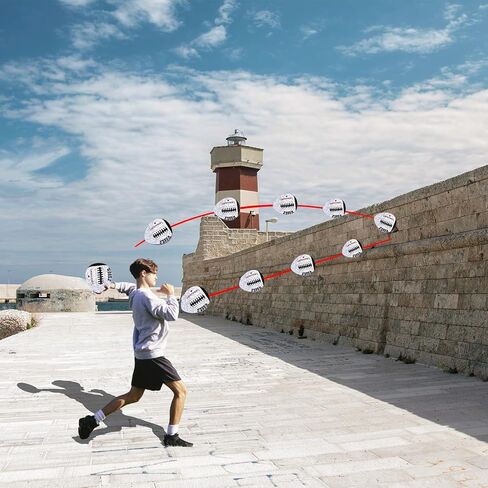 PassCatch Training Youth Football Size 7 Ages 5-14, Enhance Solo Passing Catching Skills(with Pump) Reflective Glowing Grey in Kuwait