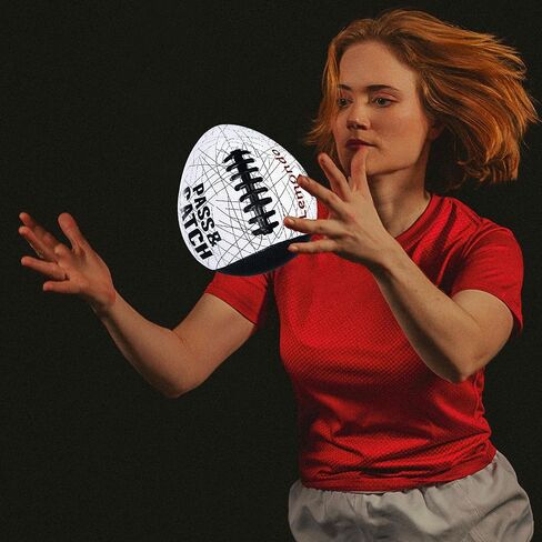 PassCatch Training Youth Football Size 7 Ages 5-14, Enhance Solo Passing Catching Skills(with Pump) Reflective Glowing Grey in Kuwait