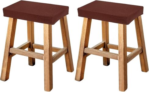 uxcell Bar Stool Cover Rectangle, Stretch Washable Saddle Counter Vanity Barstool Slipcover Seat Cushion Protector with Elastic Band for Wooden Metal Bench Chair(Red, 2Pcs) in Saudi Arabia