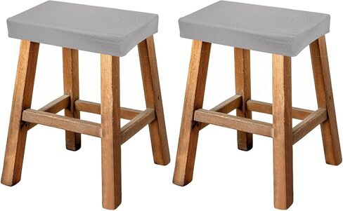 uxcell Bar Stool Cover Rectangle, Stretch Washable Saddle Counter Vanity Barstool Slipcover Seat Cushion Protector with Elastic Band for Wooden Metal Bench Chair(Red, 2Pcs) in Saudi Arabia