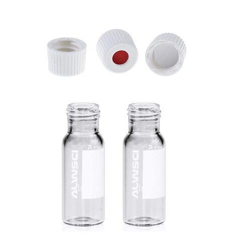 قوارير ALWSCI لأخذ عينات تلقائية، غطاء لولبي أبيض 8-425، بطانة PTFE/سيليكون، 100 قطعة in Saudi Arabia
