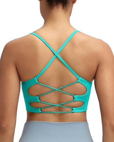 RUNNING GIRL Sports Bras for Women,Sexy Crisscross Back Seamless Supportive Sports Bra Medium Support with Removable Pads in Kuwait