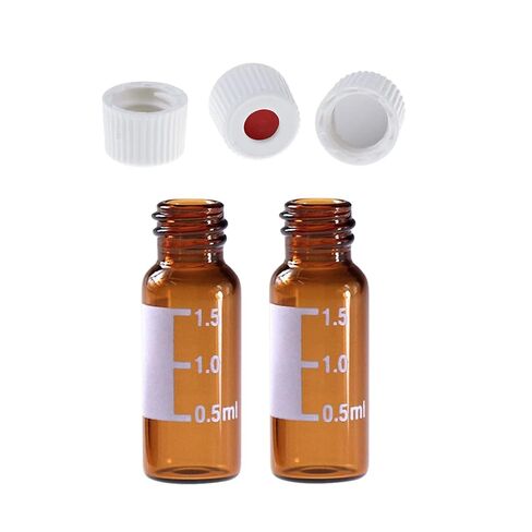 ALWSCI Autosampler Vials, 8-425 White Screw Cap, PTFE/Silicone Liner, 100PCS in Saudi Arabia