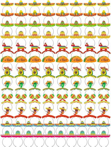 12 PCS Cinco De Mayo Decorations, 12 Styles Mexican Headbands, Colorful Patterned Cardboard Sombrero Cinco De Mayo Hats Fiesta Headbands for Women Men Costume Mexican Theme Celebration Party Favors in Kuwait