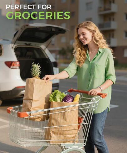 Brown Paper Bags（50 Count）– Heavy Duty Large Kraft Paper Grocery Bags 12x7x17 Inch for Shopping, Storage, Takeout, Retail, Bulk Pack in Kuwait