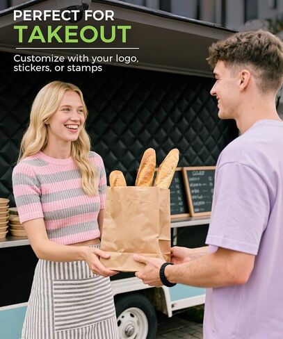 Brown Paper Bags（50 Count）– Heavy Duty Large Kraft Paper Grocery Bags 12x7x17 Inch for Shopping, Storage, Takeout, Retail, Bulk Pack in Kuwait