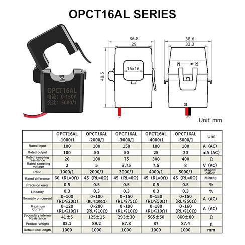 Frequency Split Core Current Transformer OPCT16AL 1000/1 2000/1 3000/1 4000/1 5000/1 AC CT Clamp on Current Transformer(Type E) in Saudi Arabia