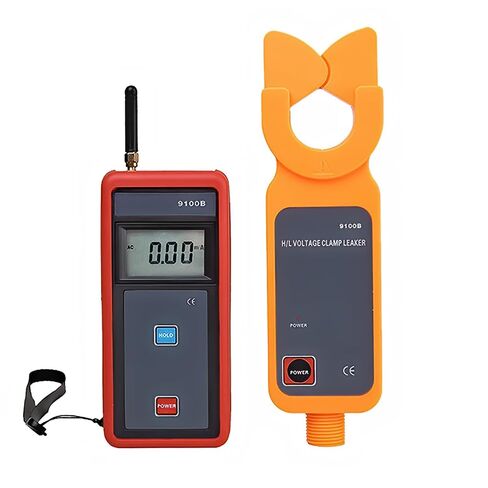 جهاز قياس المشبك اللاسلكي عالي الجهد من WAKASAN9100B، ناقل الحركة 30 مترًا، تيار متردد 0.00 مللي أمبير-600 أمبير، مقياس مشبك ذاتي النطاق مع فك 33 مم، تخزين بيانات 99 مجموعة، شاشة LCD بإضاءة خلفية لاختبار تيار التسرب والخط العلوي in Kuwait