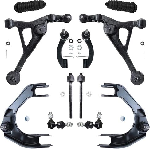 Detroit Axle - Front 12pc Control Arms Kit for Chrysler Sebring Dodge Stratus Cirrus Plymouth Breeze, 4 Upper & Lower Control Arms 2 Sway Bars 4 Inner & Outer Tie Rods 2 Boots Replacement in Saudi Arabia