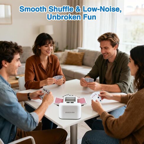 ماكينة خلط البطاقات الأوتوماتيكية لعدد 1-2 من الطوابق، آلة خلط البطاقات المحمولة منخفضة الضوضاء ذات الوضع المزدوج ووحدة خلط البطاقات السريعة القابلة لإعادة الشحن عبر USB-C للبوكر، لعبة ورق، UNO، تكساس هولدم، الحفلات والسفر in Kuwait