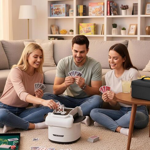 ماكينة خلط البطاقات ذات 4 طوابق أوتوماتيكية، ماكينة خلط البطاقات قابلة لإعادة الشحن، منخفضة الضوضاء ومحمولة مع قاعدة مضادة للانزلاق in Kuwait