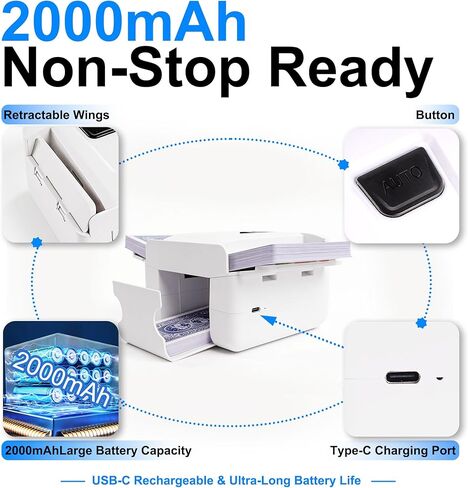 ماكينة خلط البطاقات الأوتوماتيكية 1-2 سطح السفينة، آلة خلط البطاقات القابلة لإعادة الشحن، ماكينة خلط البطاقات الكهربائية المحمولة بضغطة واحدة، متعددة الاستخدامات للبوكر، UNO، ألعاب البطاقات المشهورة للسفر المنزلي العائلي (2000 مللي أمبير في الساعة) in Kuwait