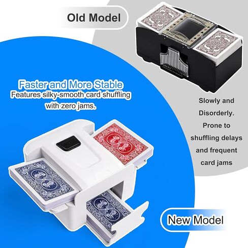 ماكينة خلط البطاقات الأوتوماتيكية 1-2 سطح السفينة، آلة خلط البطاقات القابلة لإعادة الشحن، ماكينة خلط البطاقات الكهربائية المحمولة بضغطة واحدة، متعددة الاستخدامات للبوكر، UNO، ألعاب البطاقات المشهورة للسفر المنزلي العائلي (2000 مللي أمبير في الساعة) in Kuwait