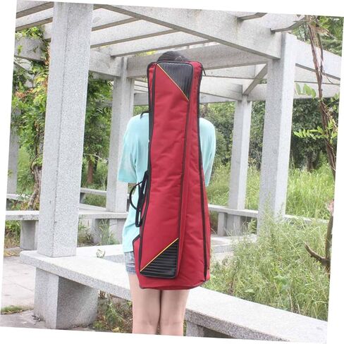 Yardwe Thick Waterproof Oxford Cloth Trombone Bag, Portable Tenor Trombone Storage Case Shoulder Strap, Red Instrument Protective Carrying Bag for Musicians in Saudi Arabia