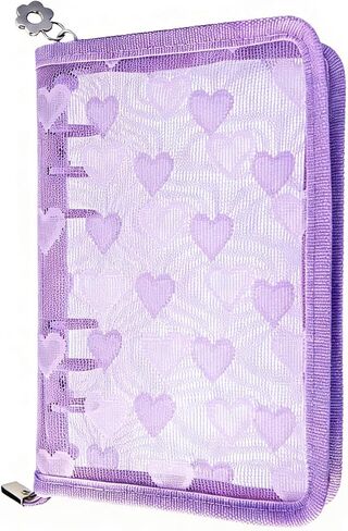 NatSumeBasics White A6 Binder Zipper Cash Envelope Wallet 6 Ring Lace Zip Budget Binders Cover for Journaling Planner (Zipper White, A6 Binder) in Kuwait