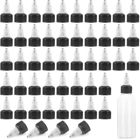 50Pcs 20/410 Plastic Squeeze Bottle Cap,Black Natural twist top caps,Squeeze Bottle Replacement Twist Caps Dispensing Caps for Squeeze Bottles Glue Bottles in Saudi Arabia