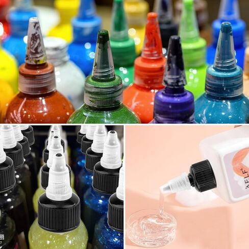 50Pcs 20/410 Plastic Squeeze Bottle Cap,Black Natural twist top caps,Squeeze Bottle Replacement Twist Caps Dispensing Caps for Squeeze Bottles Glue Bottles in Saudi Arabia
