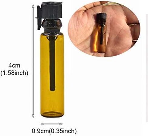 Portable 100pcs 1ml (1/4 Dram) Amber Mini Glass Bottle 1cc Vial For Essential Oil Perfume DIY Liquid Sample Bottle Travel Makeup Party With 10pcs 0.5ml Pipette Tool in Kuwait