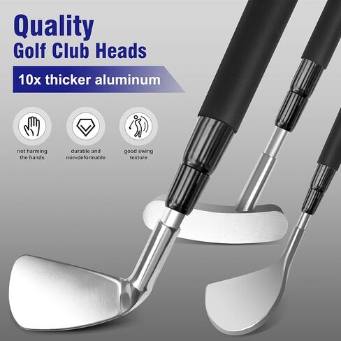 Junior Golf Clubs Set for Right Hand,3 Pcs Training Set with Wood Iron Putter,Telescopic Club The Adjustable Length Golf Club for Teens & Adults in Kuwait