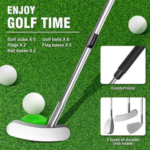 Junior Golf Clubs Set for Right Hand,3 Pcs Training Set with Wood Iron Putter,Telescopic Club The Adjustable Length Golf Club for Teens & Adults in Kuwait