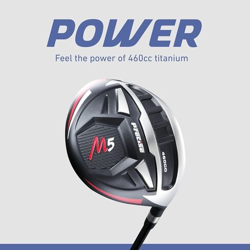 مجموعة نادي الجولف الكاملة Precise M5 Pro للرجال - 6-4 مشغل تيتانيوم، 17-4 خشب من الفولاذ المقاوم للصدأ، مكاوي 431 SS، حقيبة حامل فاخرة - 12 ناديًا + أغطية للرأس in Saudi Arabia