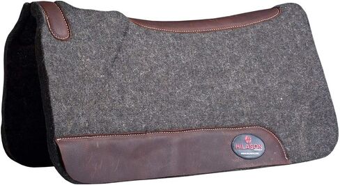 HILASON Western Wool Felt Horse Saddle Pad W/Distressed Wear Leather Made in USA | for Horses in Saudi Arabia