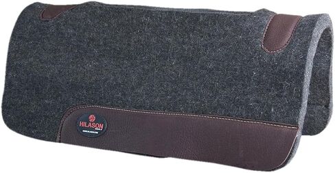 HILASON Western Wool Felt Horse Saddle Pad W/Distressed Wear Leather Made in USA | for Horses in Saudi Arabia