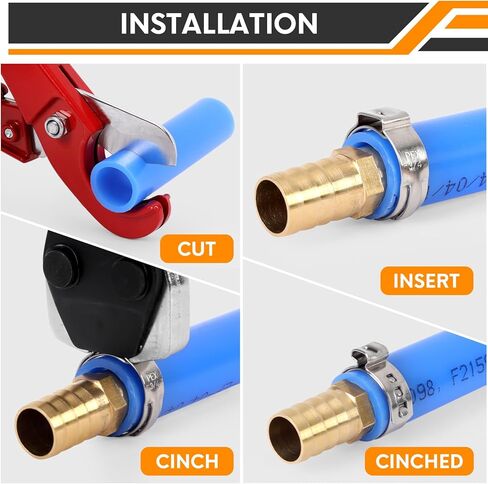 KF CPTEC PEX Clamp Tool for 1/2 inch and 3/4 inch PEX clamp rings - Pipe clamp crimping tools for 3/8 to 1 inch PEX cinch clamps, PEX clamp pliers in Saudi Arabia