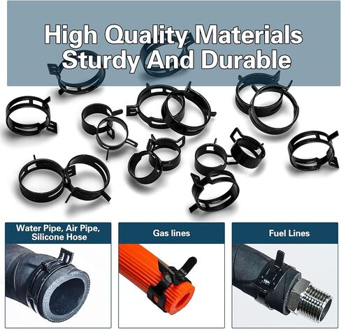 مشابك خرطوم زنبركية للسيارات 6-38 مم، 401 قطعة من أدوات مشبك أنابيب تبريد الوقود في 20 مقاسًا، تستخدم لإصلاح واجهات الخراطيم في تطبيقات السيارات والبحرية والبستنة والصناعية in Kuwait