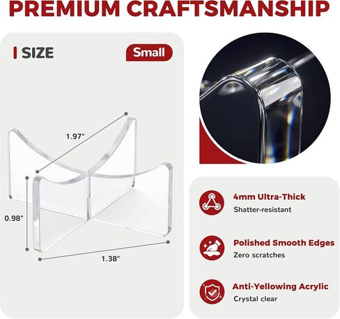 6-Pack Acrylic Ball Stand Display Holder for Basketball, Football, Soccer & Baseball, Clear Thick Memorabilia Base, Premium Collectible Rack for Trophy Shelf in Saudi Arabia