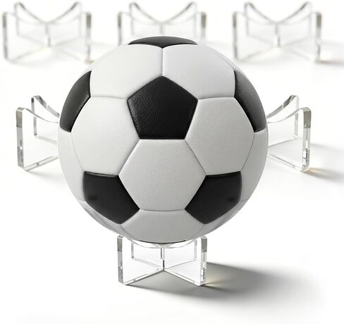 6-Pack Acrylic Ball Stand Display Holder for Basketball, Football, Soccer & Baseball, Clear Thick Memorabilia Base, Premium Collectible Rack for Trophy Shelf in Saudi Arabia
