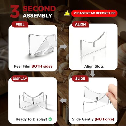 6-Pack Acrylic Ball Stand Display Holder for Basketball, Football, Soccer & Baseball, Clear Thick Memorabilia Base, Premium Collectible Rack for Trophy Shelf in Saudi Arabia