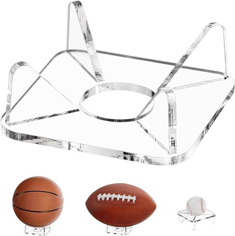 Acrylic Football Stand, Clear Ball Holder Display Stand for Volleyball, Basketball, Baseball, Soccer, Golf, Crystal Ball in Saudi Arabia