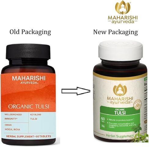 Maharishi Ayurveda Organic Tulsi– 500 mg, 60 Tabs – Herbal Supplement that Supports Respiratory & Immune Health, Promotes Detoxification & Lung Health. Organic Certified | Non-GMO | USDA Certified.* in Saudi Arabia