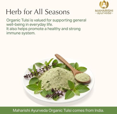 Maharishi Ayurveda Organic Tulsi– 500 mg, 60 Tabs – Herbal Supplement that Supports Respiratory & Immune Health, Promotes Detoxification & Lung Health. Organic Certified | Non-GMO | USDA Certified.* in Saudi Arabia