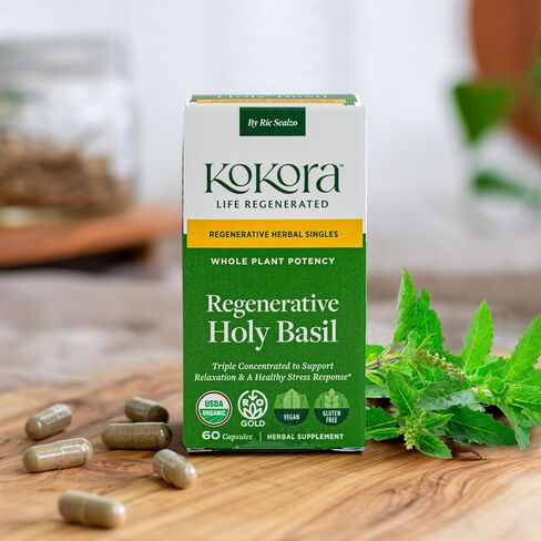 Regenerative Holy Basil - Regenerative Organic Certified – Relaxation, Calm Mind, Stress Relief* -Vegan, Non-GMO – 60 Capsules - 30 Servings in Saudi Arabia