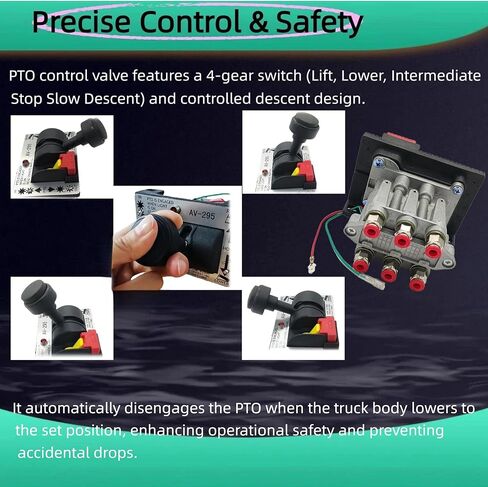 صمام التحكم في الرافعة PTO المزود بميزة الإطلاق، يحل محل AV-295 329358X للنظام الهيدروليكي لشاحنة قلابة، صمام تحويل الهواء ذو ​​4 تروس in Kuwait