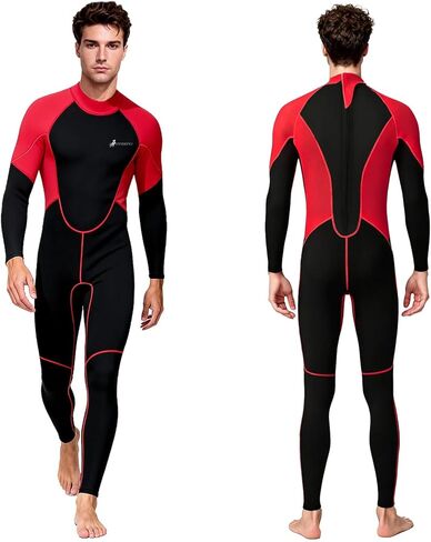 Men's Full-Body Wetsuit, 2mm Neoprene Wetsuits, Long-Sleeved Back Zipper Design Wetsuit, Suitable for Diving, Surfing, Snorkeling, Kayaking, Swimming, Rowing and Other Water Sports in Saudi Arabia