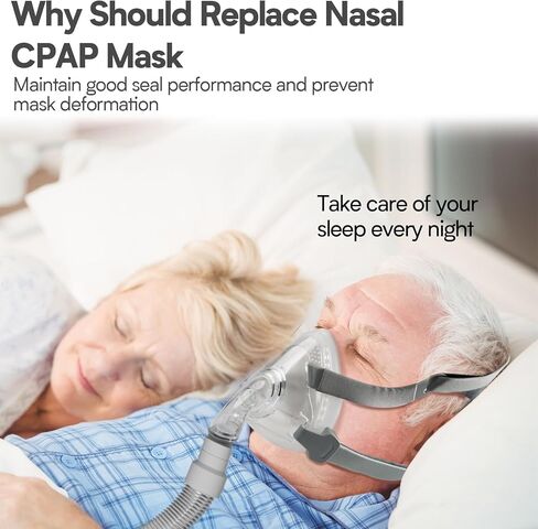 قناع CPAP لكامل الوجه، قناع CPAP للأنف من سلسلة TMS Comfort يتضمن غطاء رأس ووسادة وإطار ومرفق (مقاس متوسط) in Kuwait