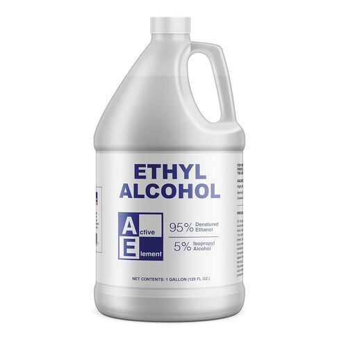 Ethyl Alcohol (Ethanol) 95% Denatured – 4 Gallon – High Purity Multi-Use Solvent – Lab, Electronics, Shellac Thinner & Surface Cleaning – 5% Isopropyl – No Methanol – Made in USA in Kuwait