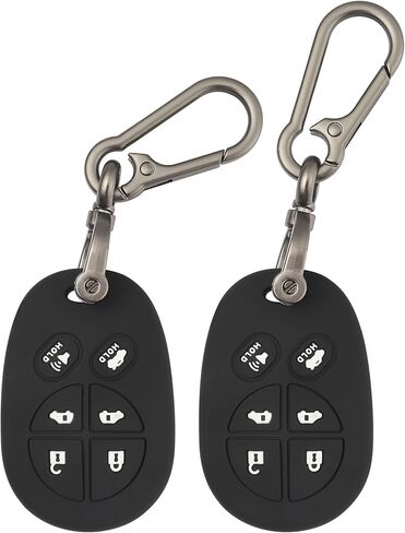 Tomall 2 Pack for Toyota Key Fob مع سلسلة المفاتيح ، 3 أزرار مفتاح مطاط من السيليكون مفتاح FOB متوافق مع تويوتا تاكوما توندرا سيينا سينيا هايلاندر مفتاح السيارة ، الأسود in Kuwait