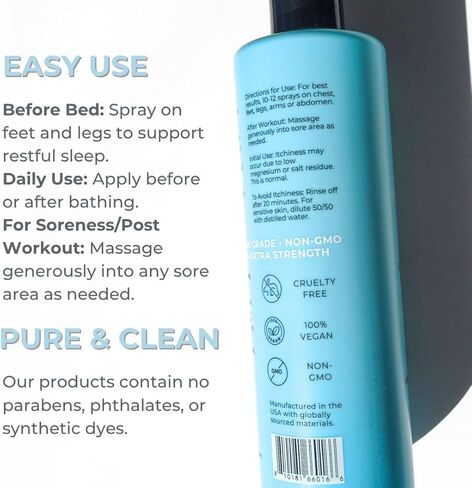 حزمة النوم والاسترخاء - وسادة العين من الكتان + رذاذ زيت المغنيسيوم - مجموعة العناية الذاتية المهدئة للروتين الليلي، ودعم الإجهاد والاسترخاء التام للجسم in Kuwait